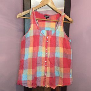 Papa Front Button Blouse with Pintucked Bodice